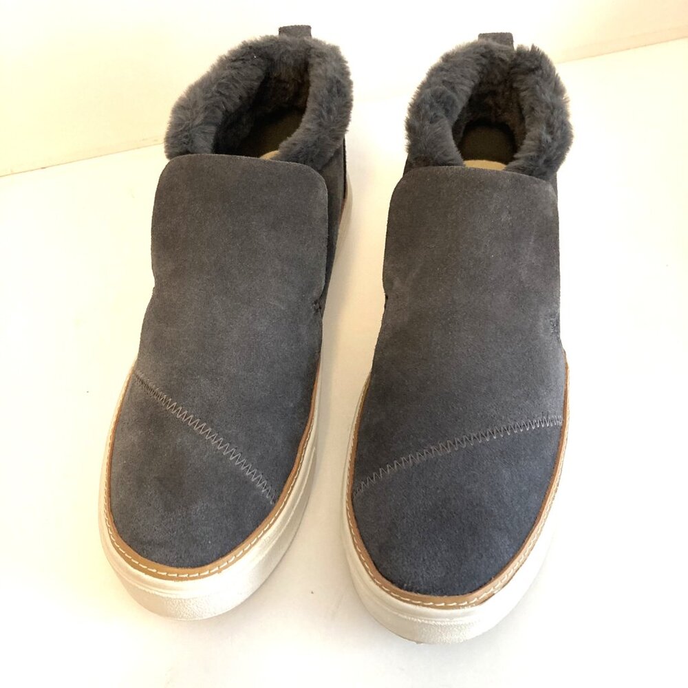 Toms Paxton Grey Suede Slip-on Booties w/ Faux Fur Lining/ Women's 7.5"